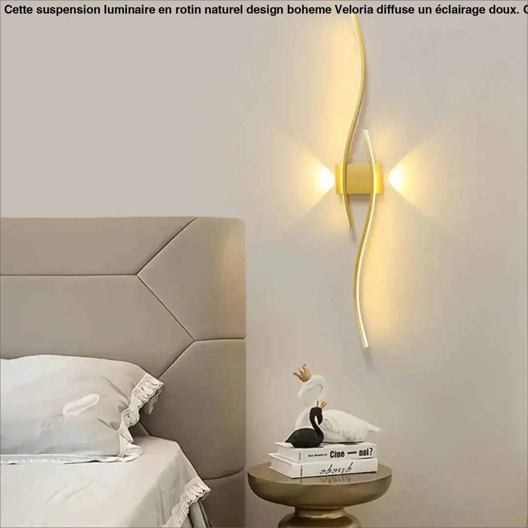 Applique murale led dorée design contemporain élégant
