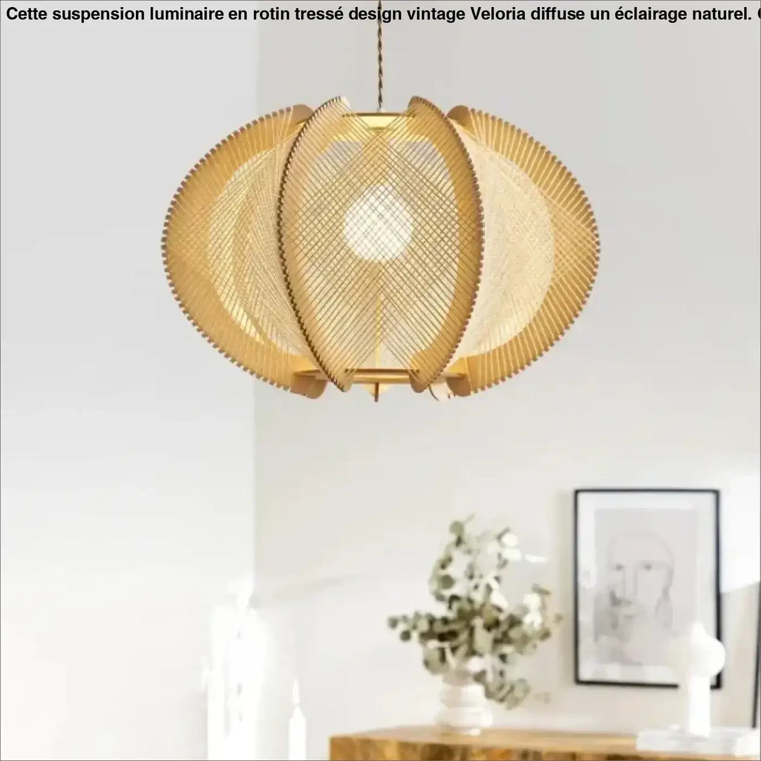 Suspension luminaire bohème élégante en fibres tressées