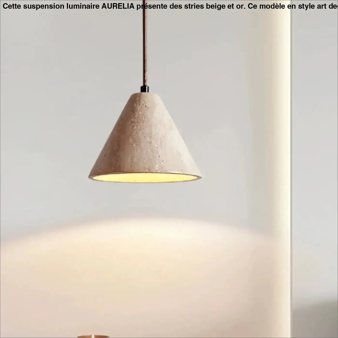 Suspension design en pierre beige forme dôme moderne