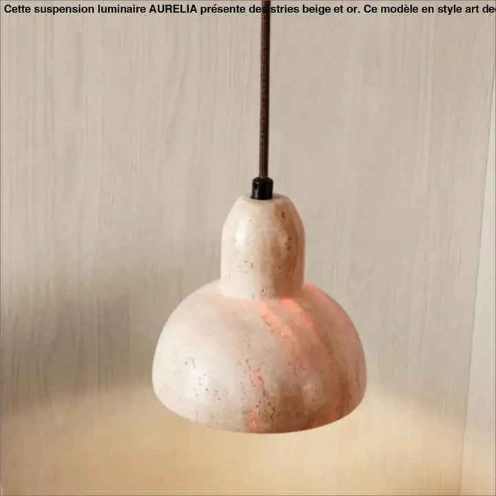 Suspension design en pierre beige forme dôme moderne