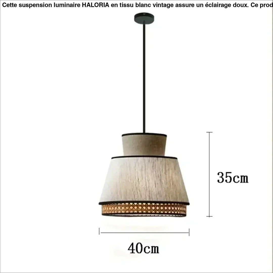 Suspension tissu et métal naturel et moderne beige marron