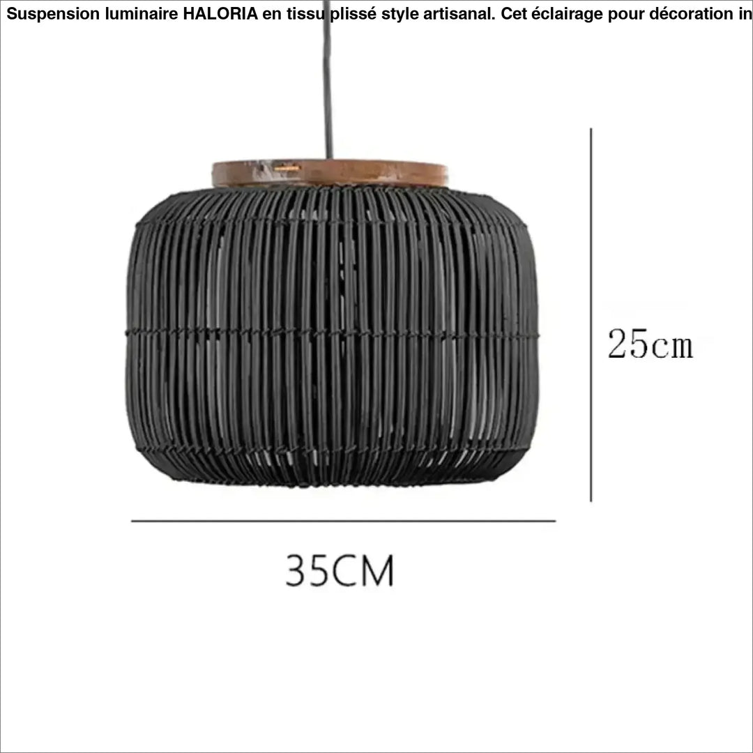 Suspension en rotin naturel cylindrique design bohème