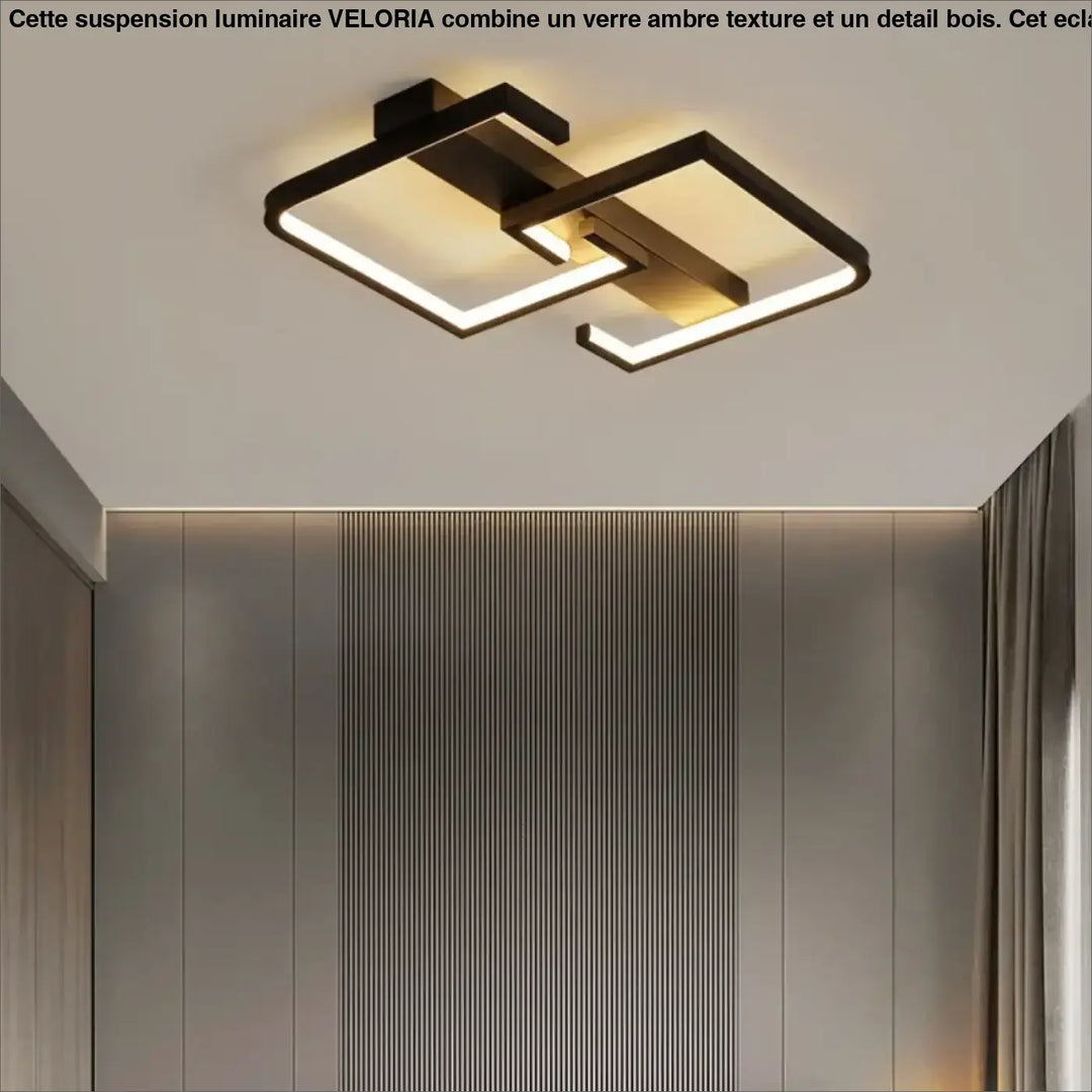 Plafonnier géométrique noir style minimaliste au design moderne