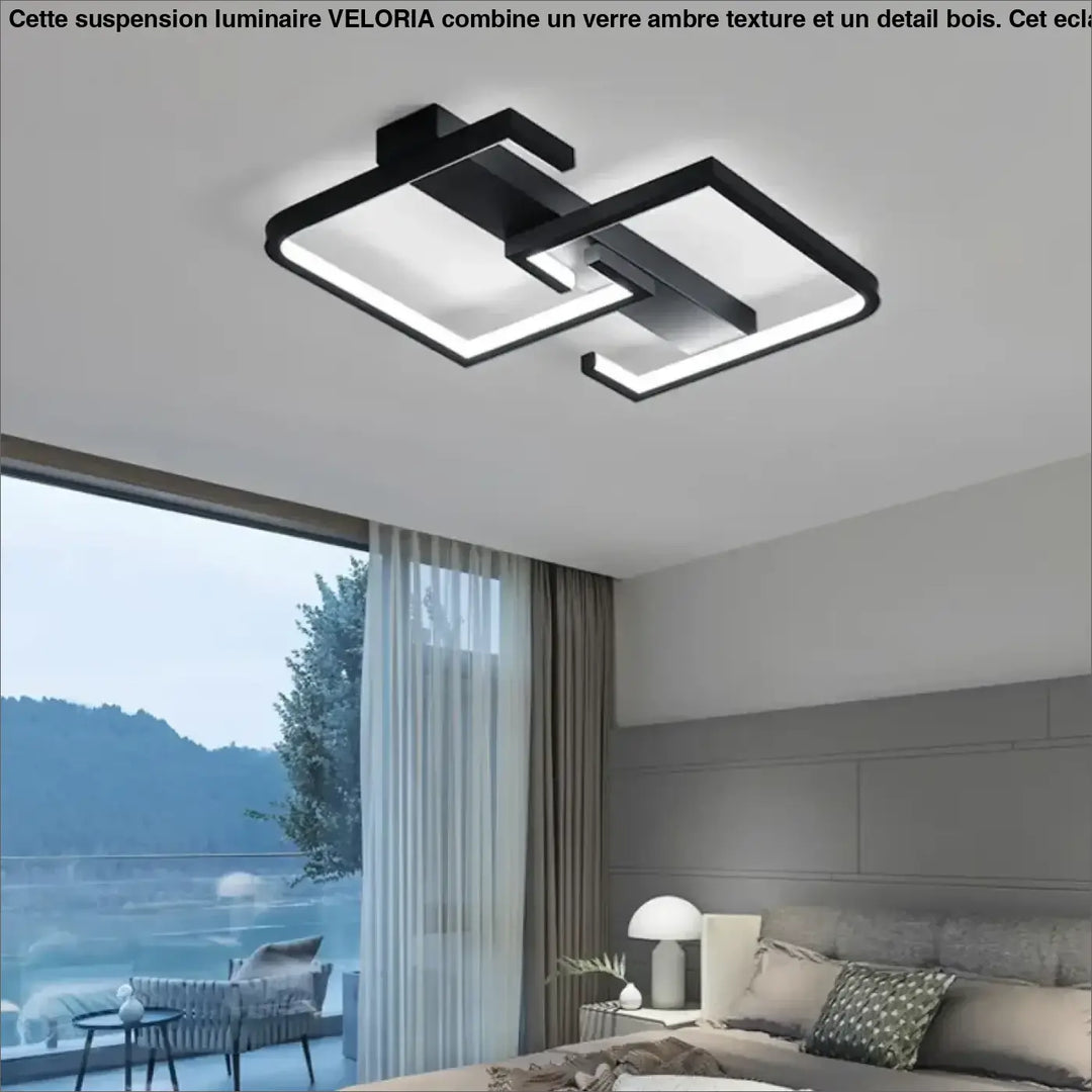 Plafonnier géométrique noir style minimaliste au design moderne