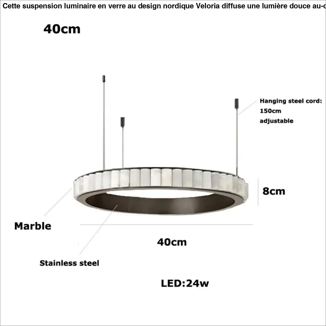 Suspension moderne led design marbre et acier élégance