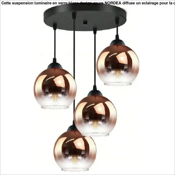 Suspension luminaire en verre ambré vintage décoratif cosy