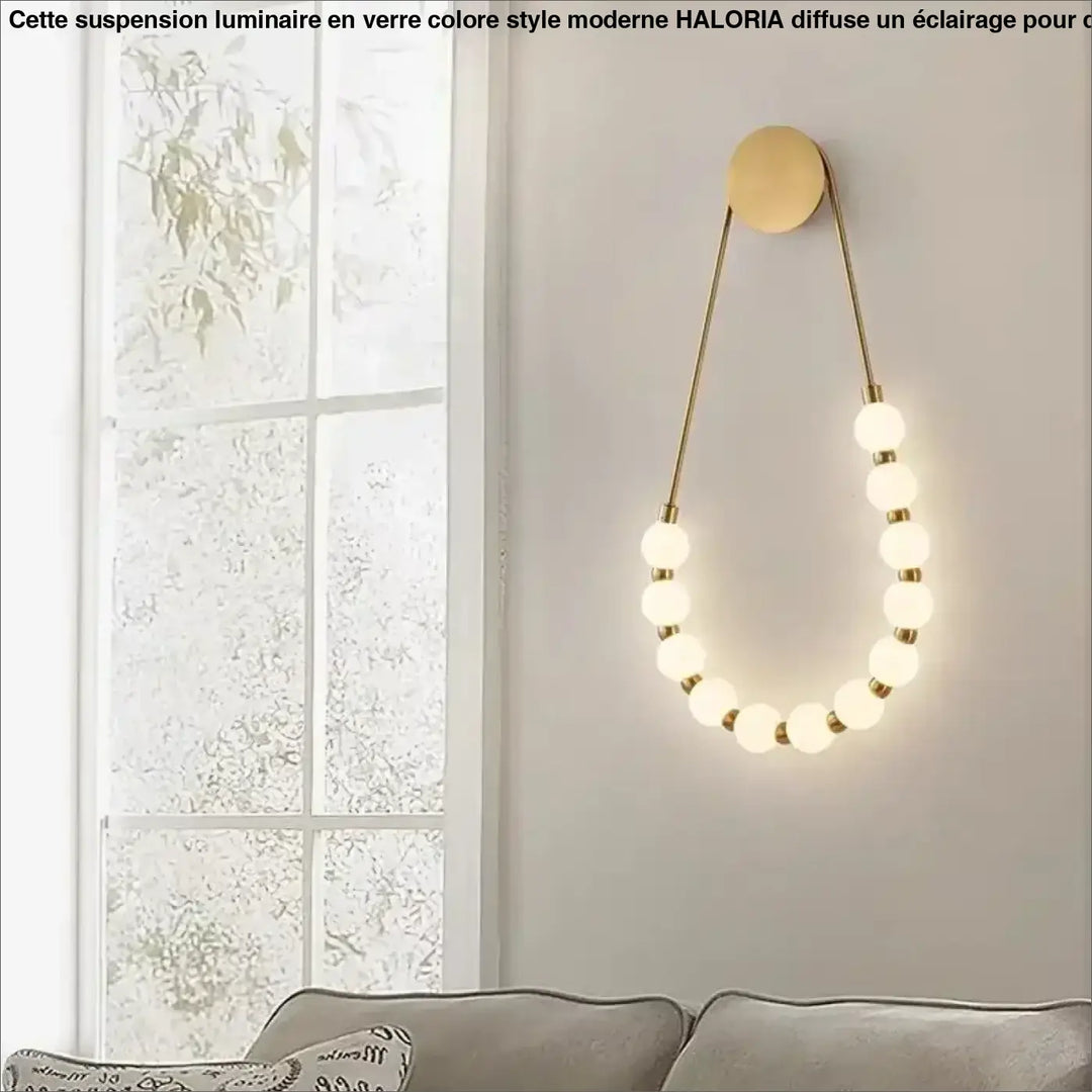 Applique murale led doré avec boules blanches style chic