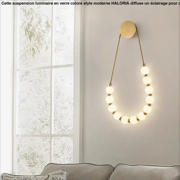 Applique murale led doré avec boules blanches style chic