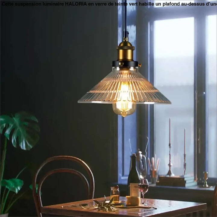 Suspension Luminaire En Verre De Teinte Vert Pour Cuisine Vintage