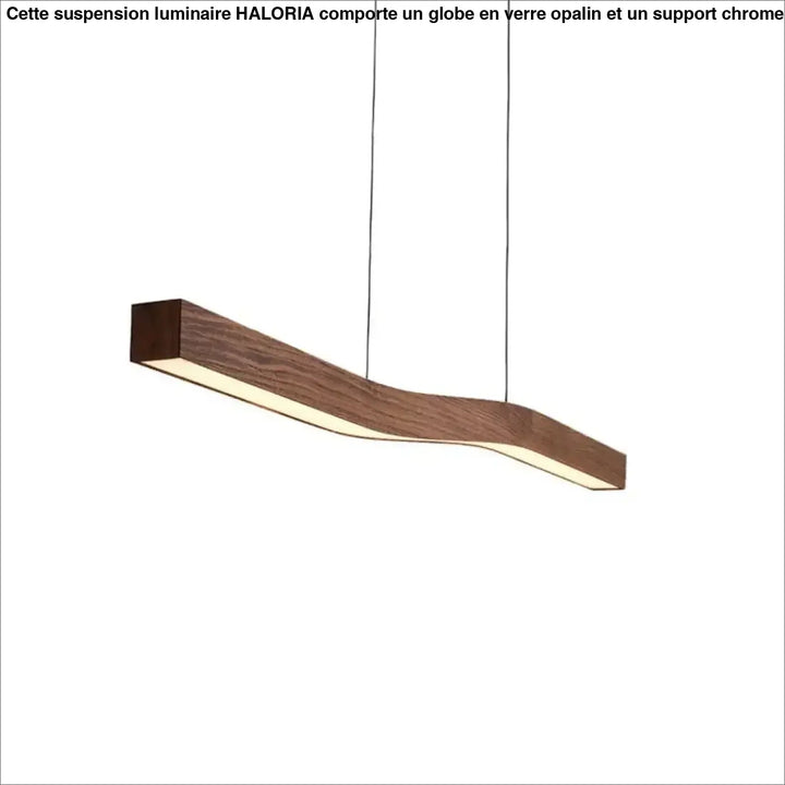 Suspension led design ondulée en bois naturel style minimaliste