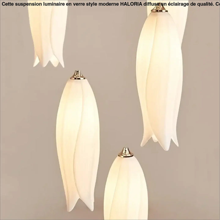 Suspension contemporaine en céramique blanc ambiance chic
