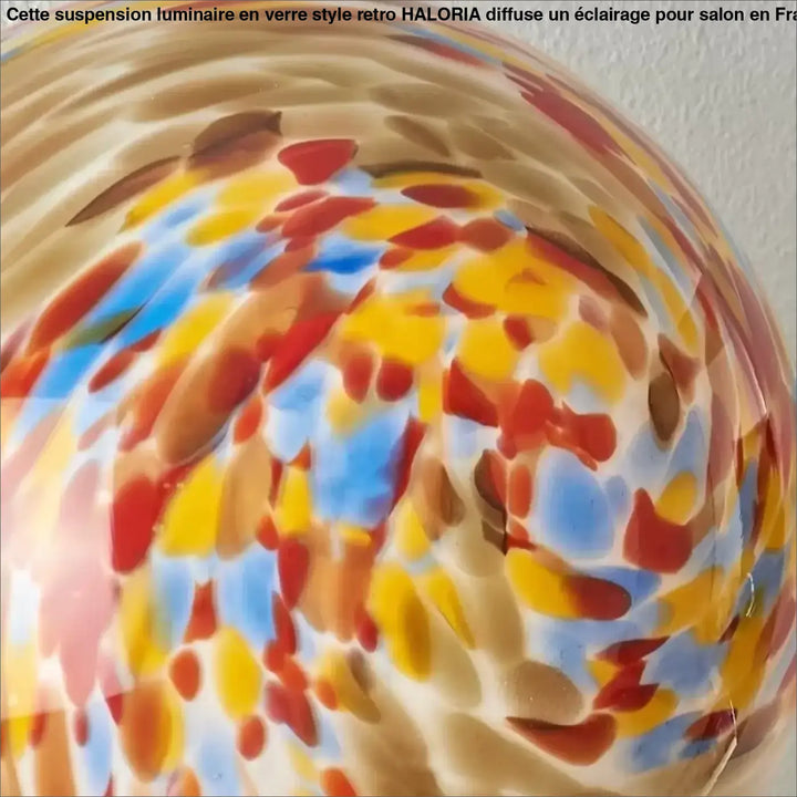 Plafonnier design en verre artistique multicolore