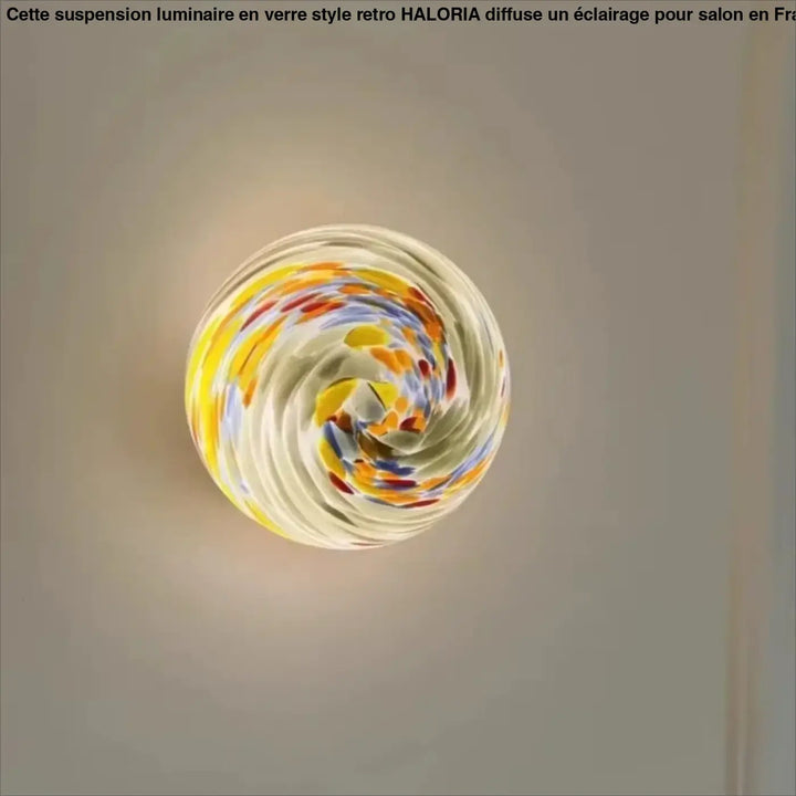 Plafonnier design en verre artistique multicolore
