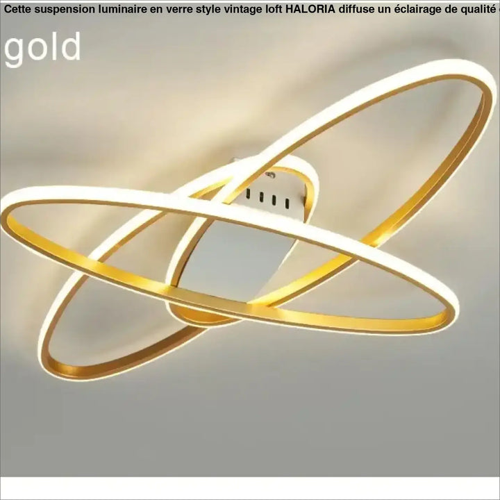Plafonnier contemporain led forme anneaux design luxe