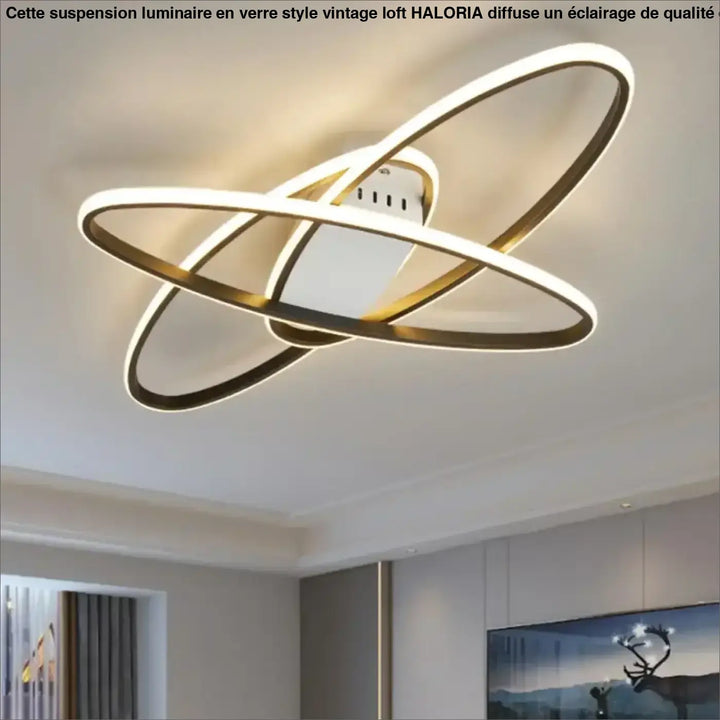 Plafonnier contemporain led forme anneaux design luxe