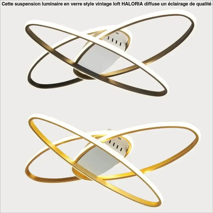 Plafonnier contemporain led forme anneaux design luxe