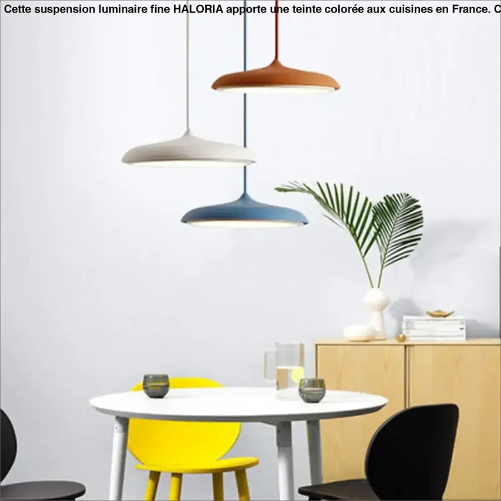 Suspension luminaire fine avec teinte colorée pour cuisine moderne

