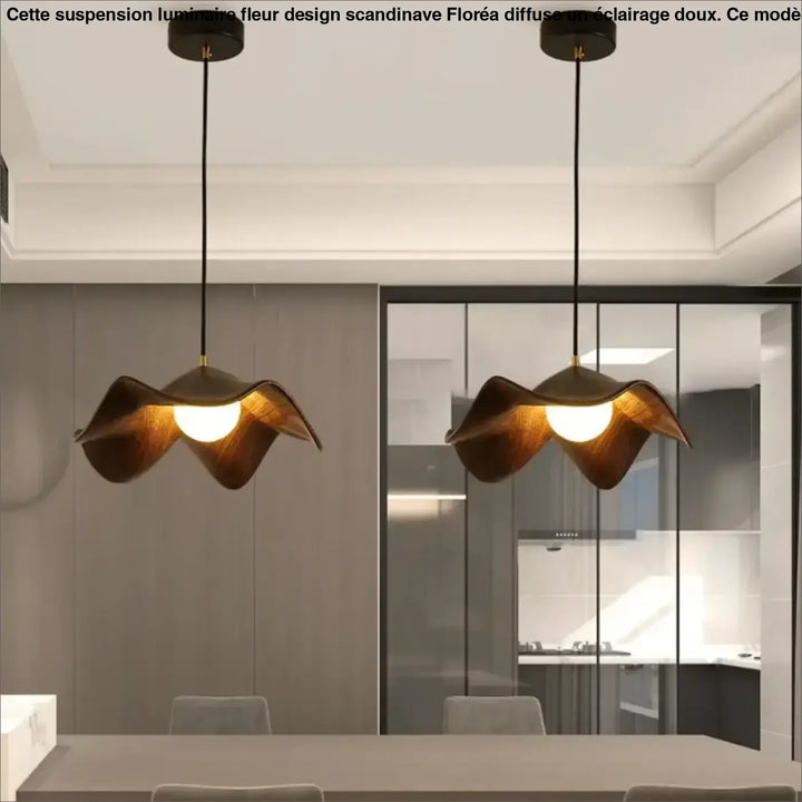Suspension Luminaire Fleur Design Scandinave Style Noir Blanc
