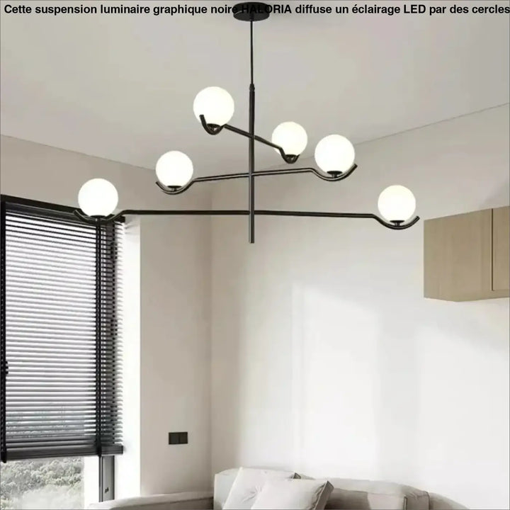 Suspension minimaliste à boules lumineuses style chic