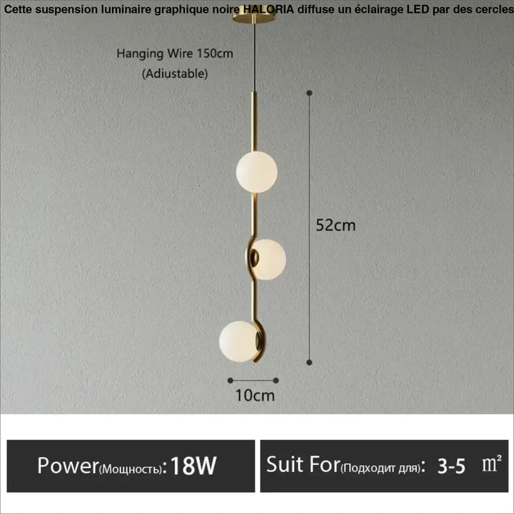 Suspension minimaliste à boules lumineuses style chic