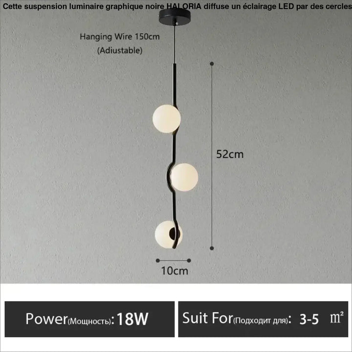 Suspension minimaliste à boules lumineuses style chic