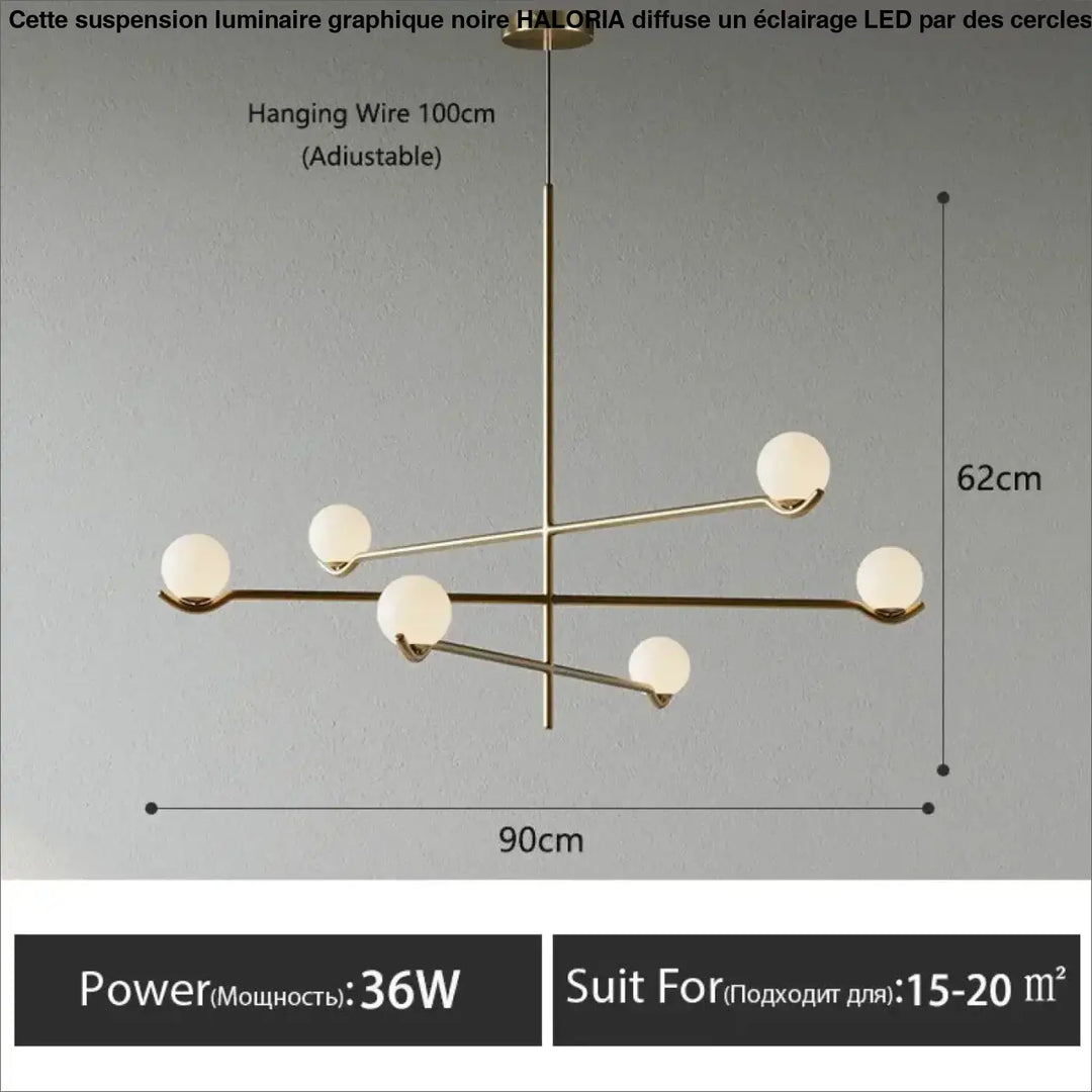 Suspension minimaliste à boules lumineuses style chic
