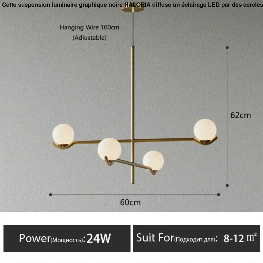 Suspension minimaliste à boules lumineuses style chic