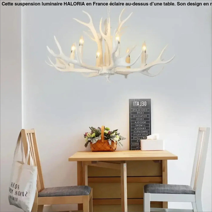 Suspension luminaire élégant en forme de cornes blanches moderne