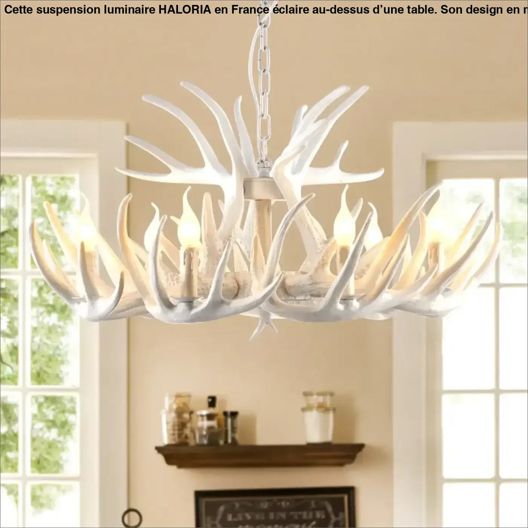 Suspension luminaire élégant en forme de cornes blanches moderne