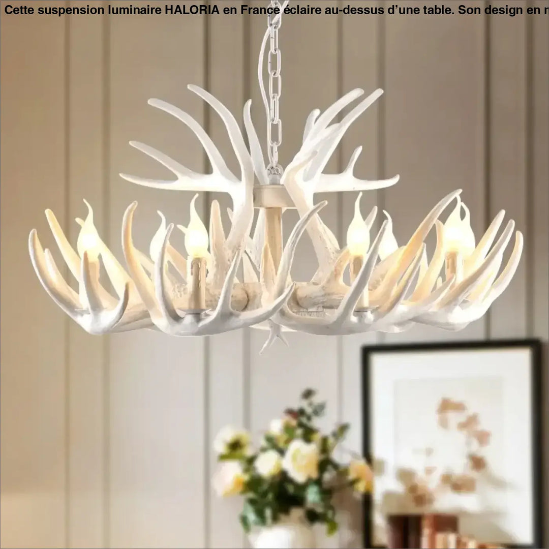 Suspension luminaire élégant en forme de cornes blanches moderne