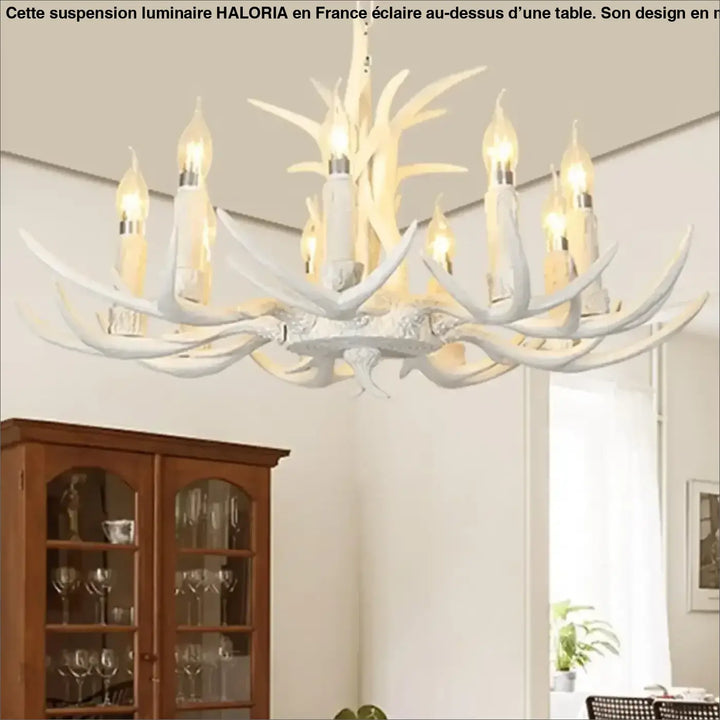 Suspension luminaire élégant en forme de cornes blanches moderne