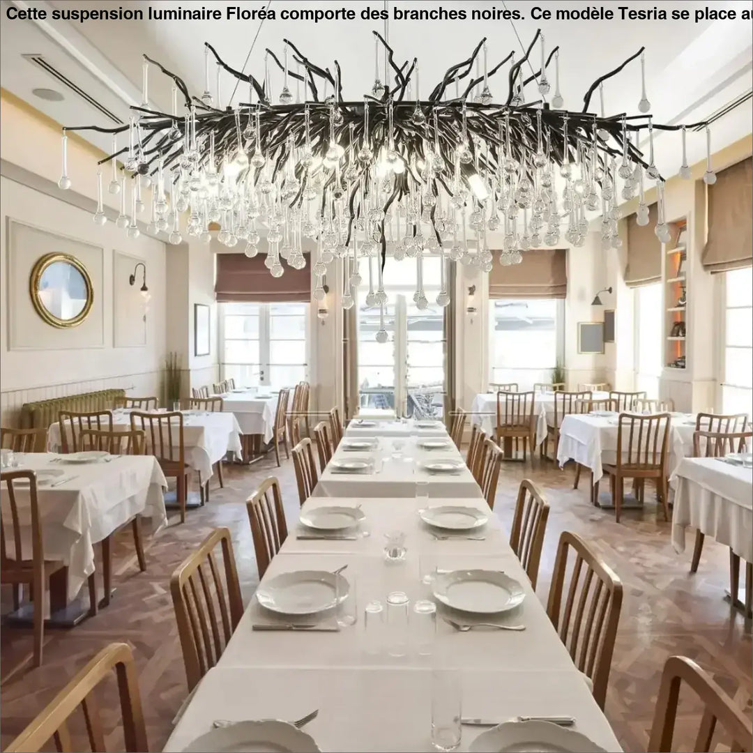 Suspension luminaire haut de gamme avec des branches noires

