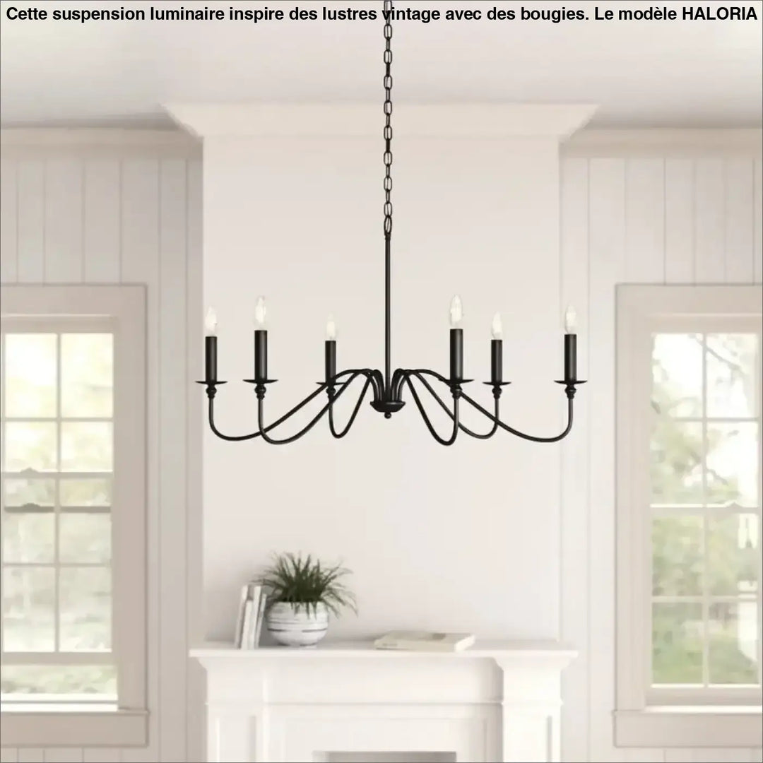 Suspension luminaire inspiré des lustres vintage avec des bougies

