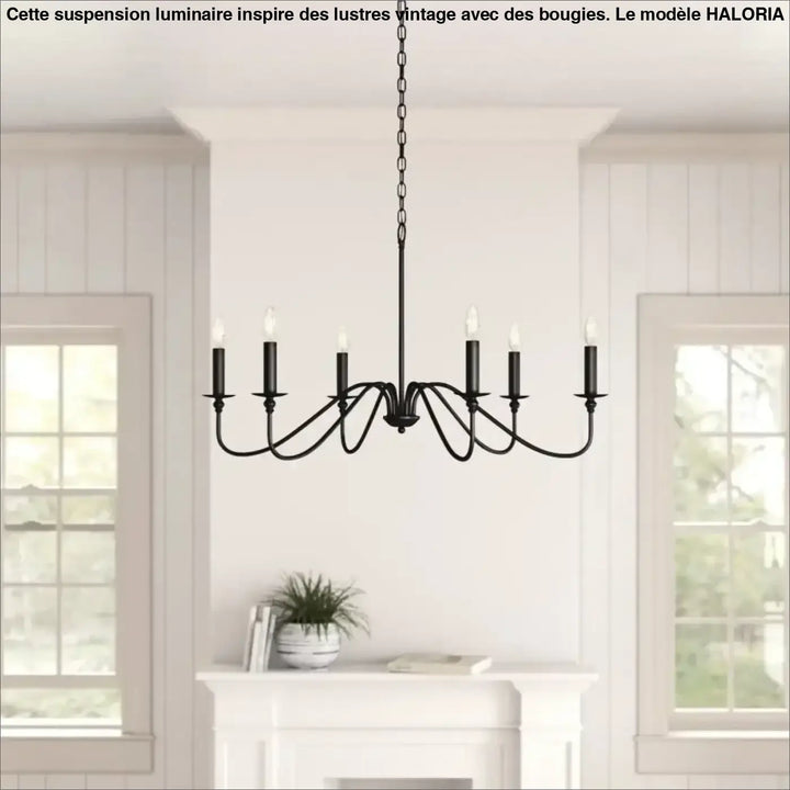 Suspension luminaire inspiré des lustres vintage avec des bougies

