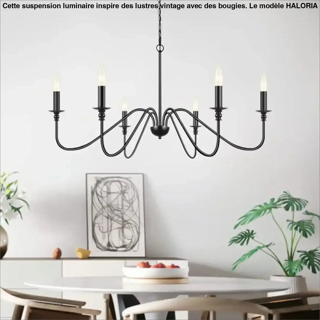 Suspension luminaire inspiré des lustres vintage avec des bougies

