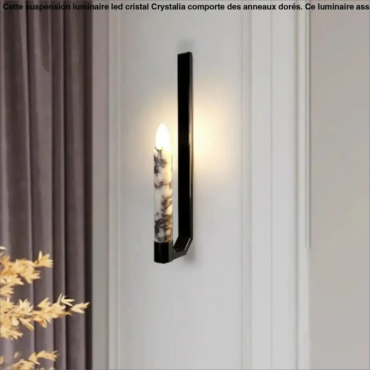 Applique murale de luxe en marbre à l’aspect bougie raffinée