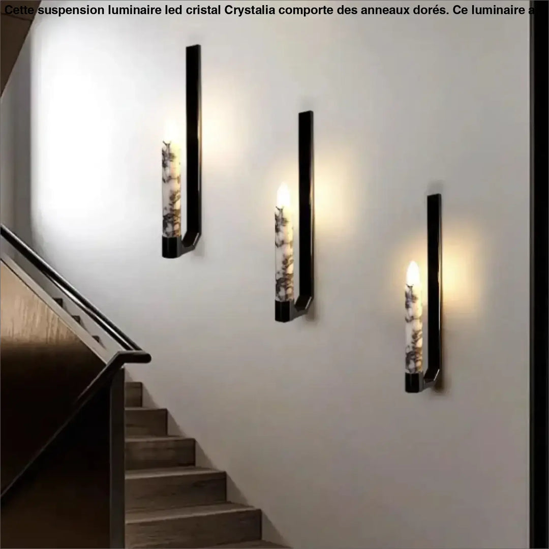 Applique murale de luxe en marbre à l’aspect bougie raffinée