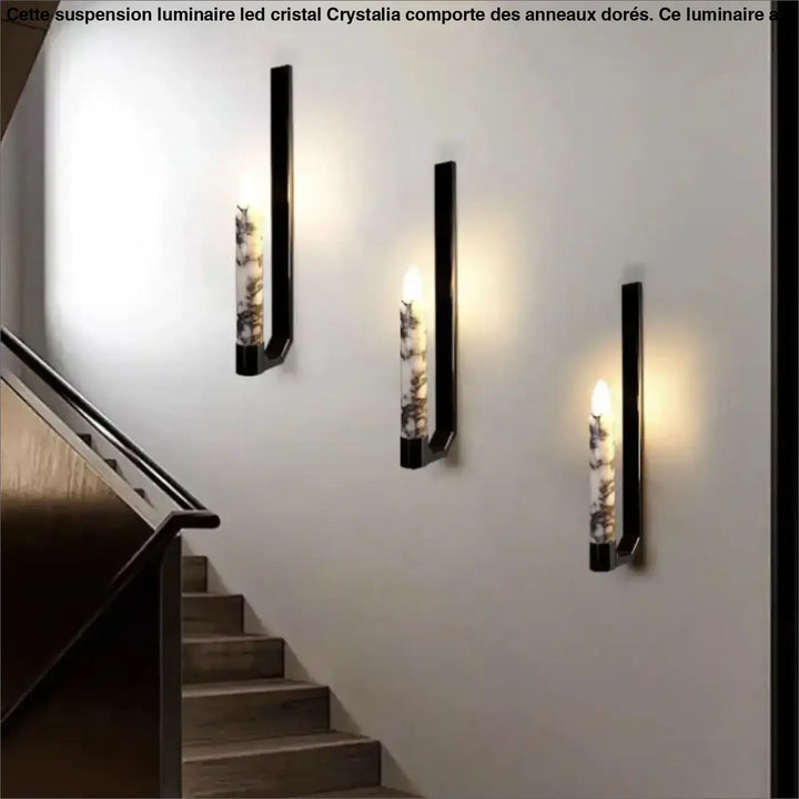 Applique murale de luxe en marbre à l’aspect bougie raffinée