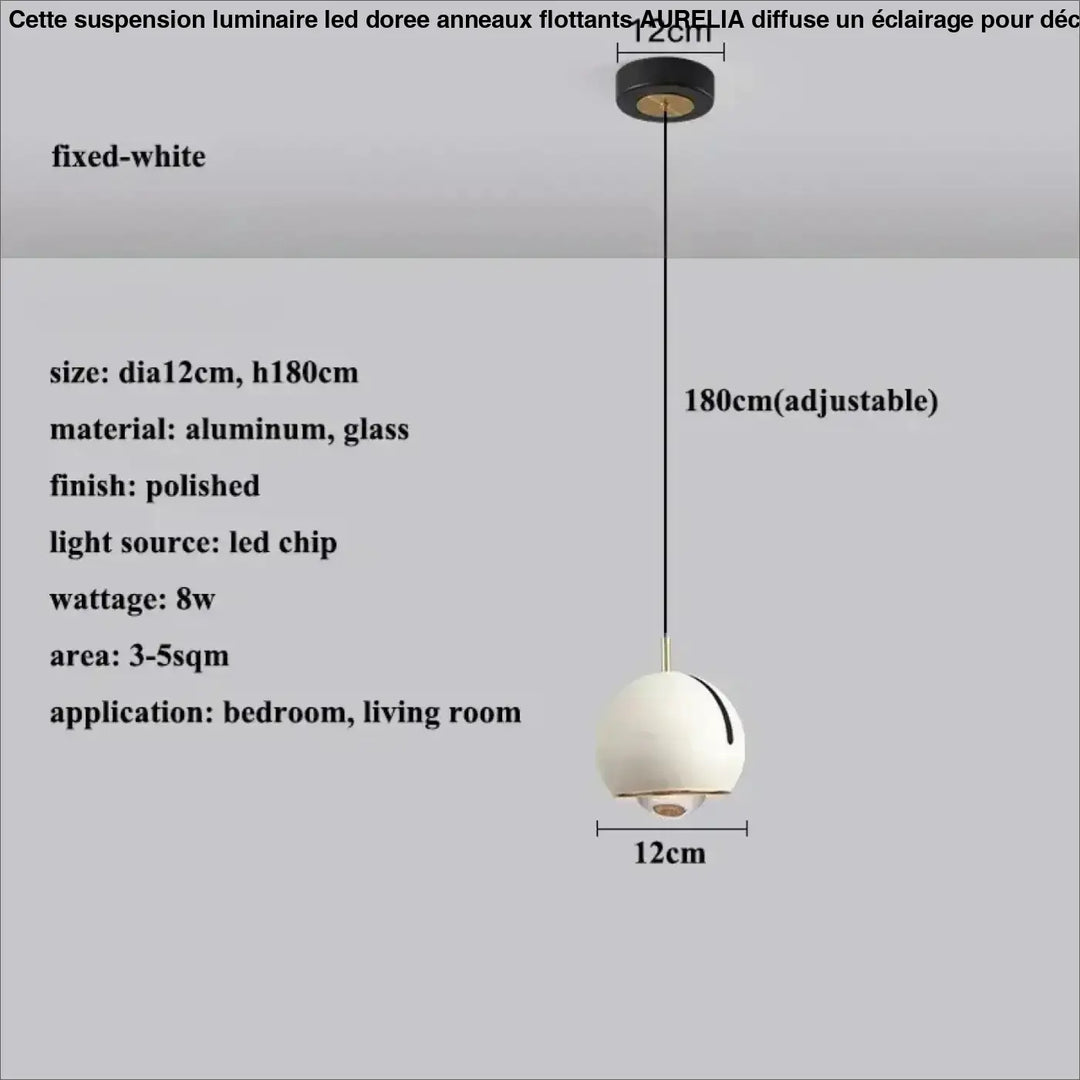 Suspension luminaire boule en verre effet miroir contemporain