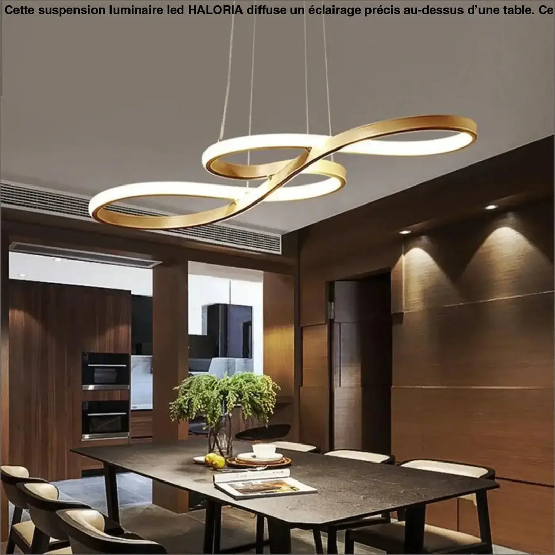 Suspension Luminaire LED En Acrylique Doré Élégant