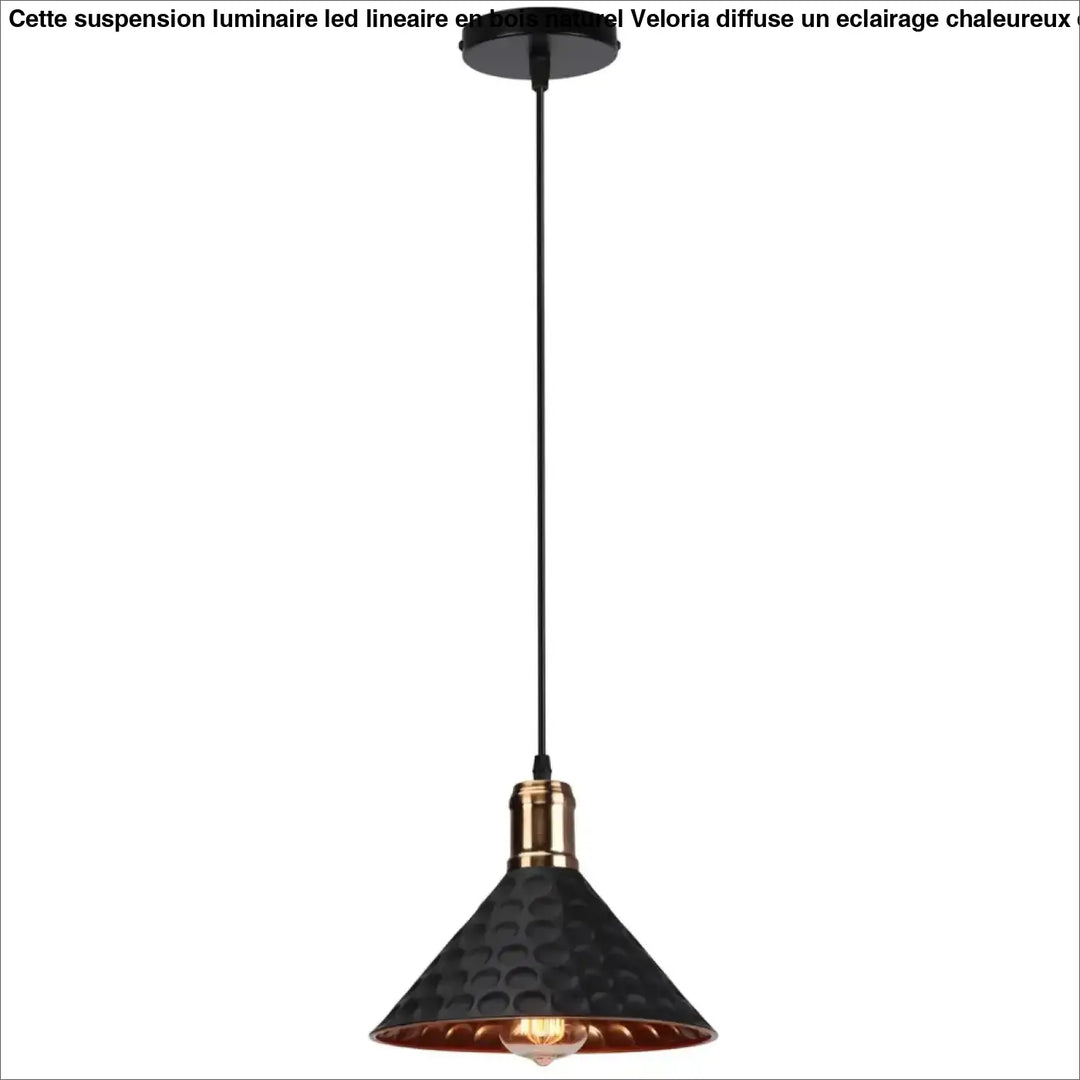 Suspension industriel cuivre à motifs martelés élégant