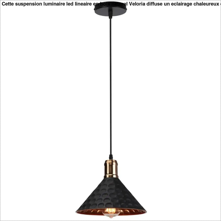 Suspension industriel cuivre à motifs martelés élégant