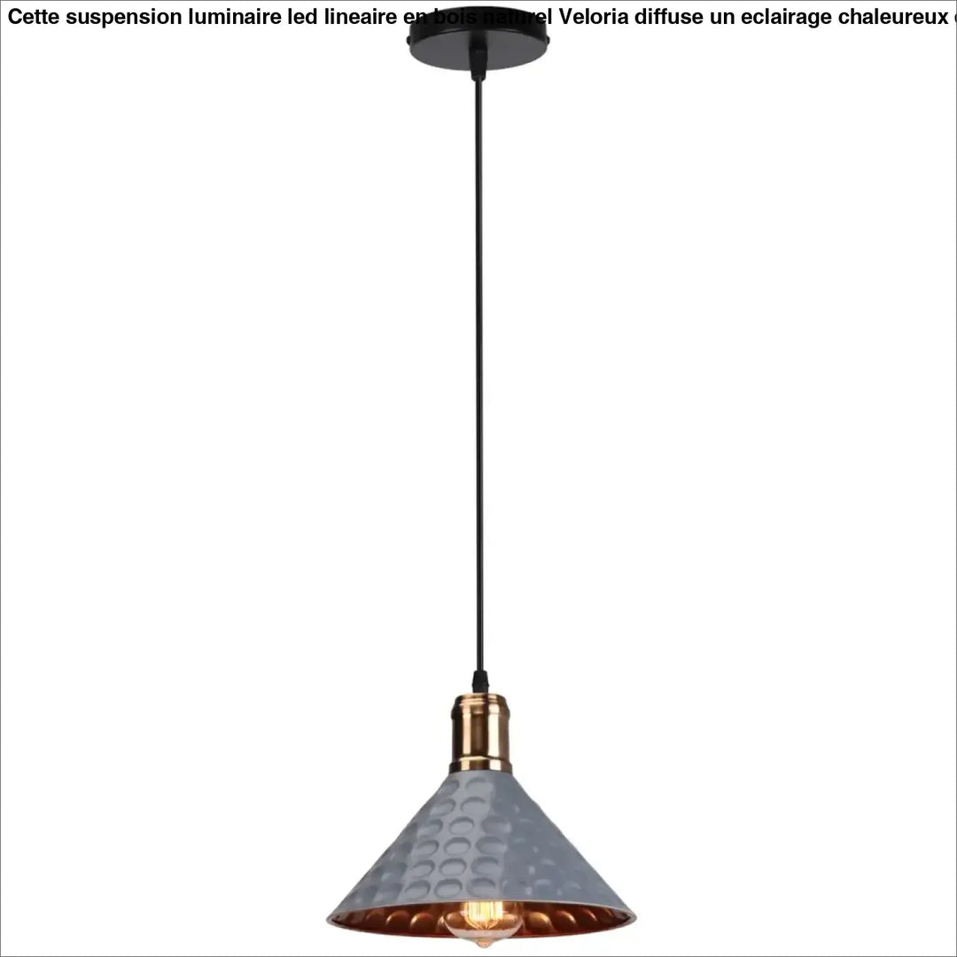 Suspension industriel cuivre à motifs martelés élégant