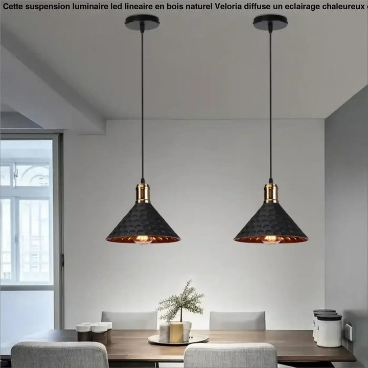 Suspension industriel cuivre à motifs martelés élégant