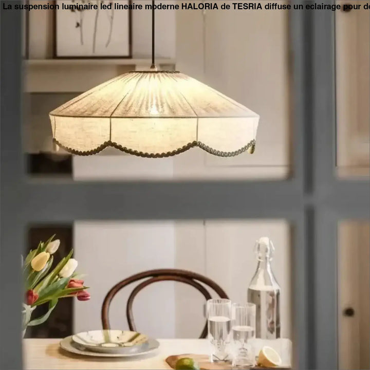Suspension luminaire design japonais en tissu blanc style zen