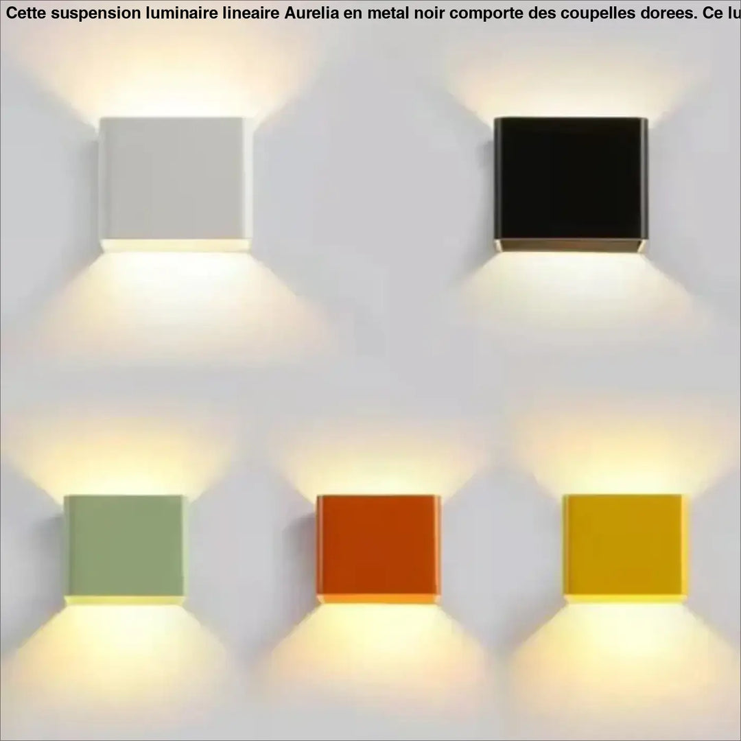 Applique murale tessser en carré moderne disponible en blanc noir vert sauge orange et jaune pour décoration murale