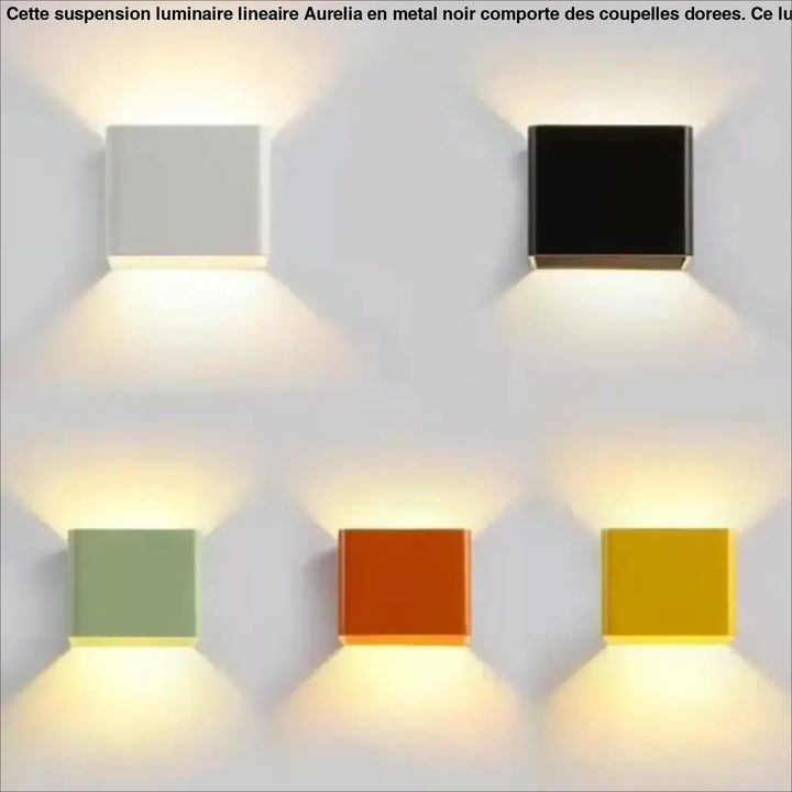 Applique murale tessser en carré moderne disponible en blanc noir vert sauge orange et jaune pour décoration murale