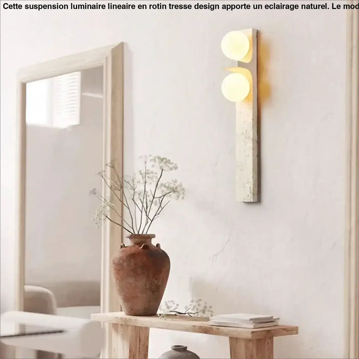 Applique murale moderne en pierre avec double éclairage élégant
