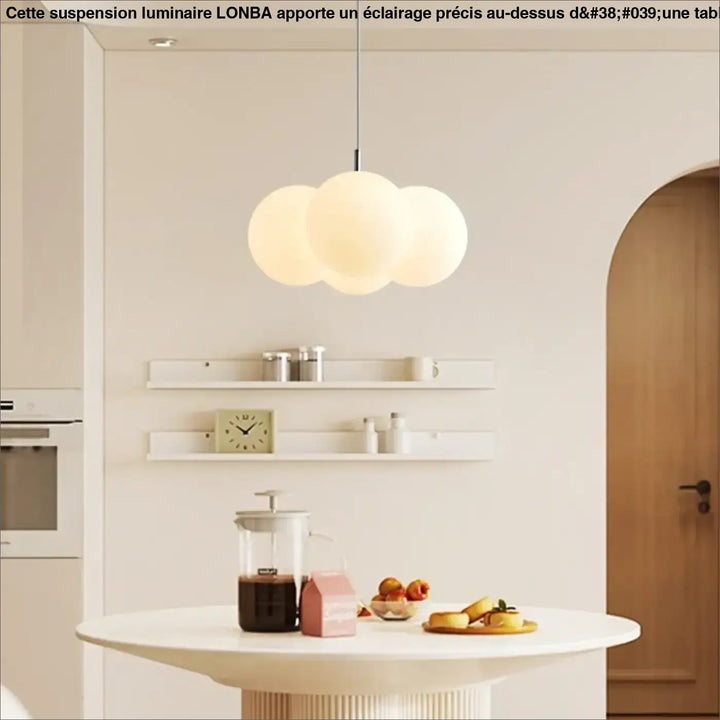 Suspension luminaire design en pe blanc et métal
