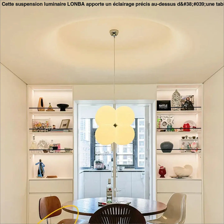 Suspension luminaire design en pe blanc et métal